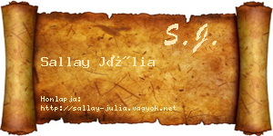 Sallay Júlia névjegykártya
